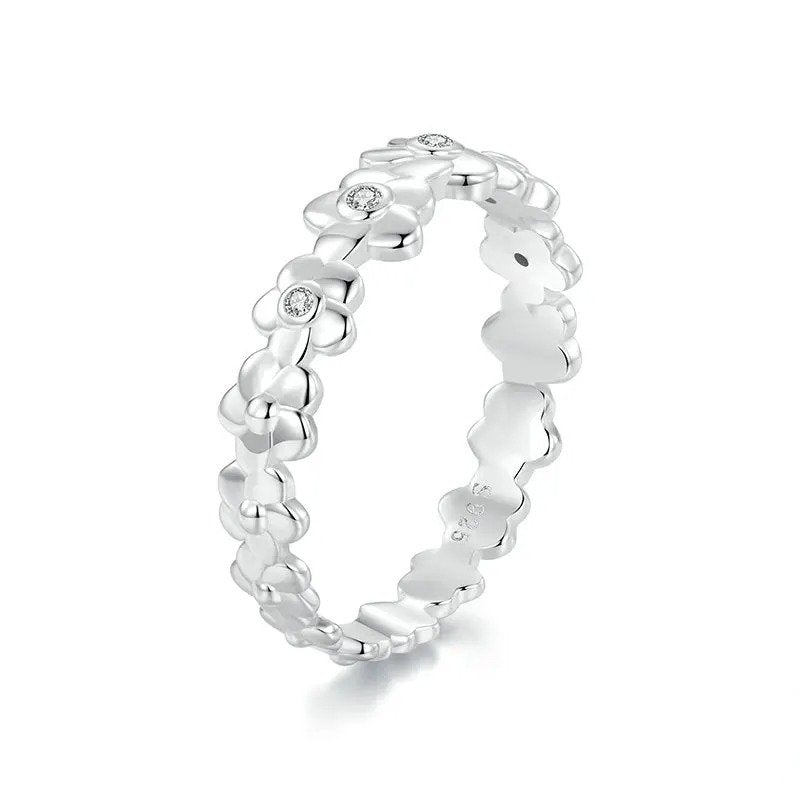 Bague Fleur en Oxyde de Zirconium Anneau Large