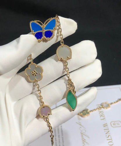 [Royal Jewelry]LUCKY SPRING BUTTERFLY 5 MOTIF BRACELET