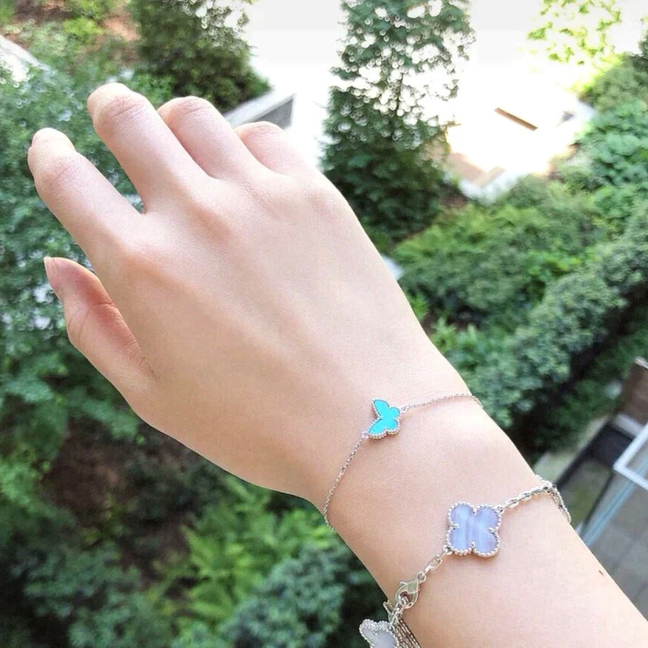 [Royal Jewelry]BUTTERFLY TURQUOISE BUTTERFLY BRACELET SILVER