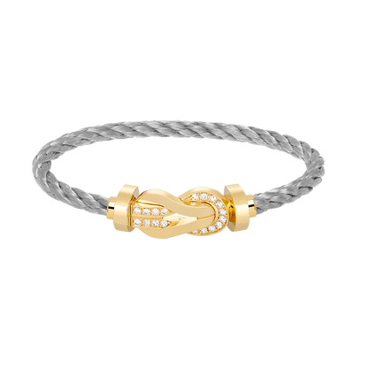 [Royal Jewelry]CHANCE LARGE 8 FIGURE BUCKLE HALF DIAMOND BRACELET GOLD