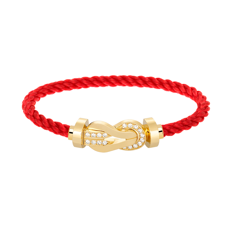 [Royal Jewelry]CHANCE LARGE 8 FIGURE BUCKLE HALF DIAMOND BRACELET GOLD