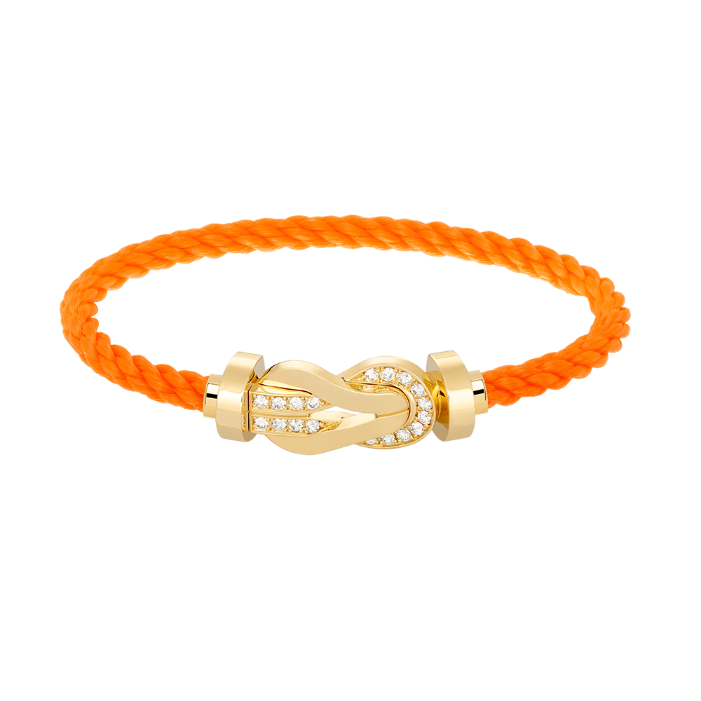 [Royal Jewelry]CHANCE LARGE 8 FIGURE BUCKLE HALF DIAMOND BRACELET GOLD