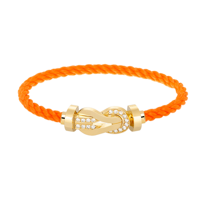 [Royal Jewelry]CHANCE LARGE 8 FIGURE BUCKLE HALF DIAMOND BRACELET GOLD