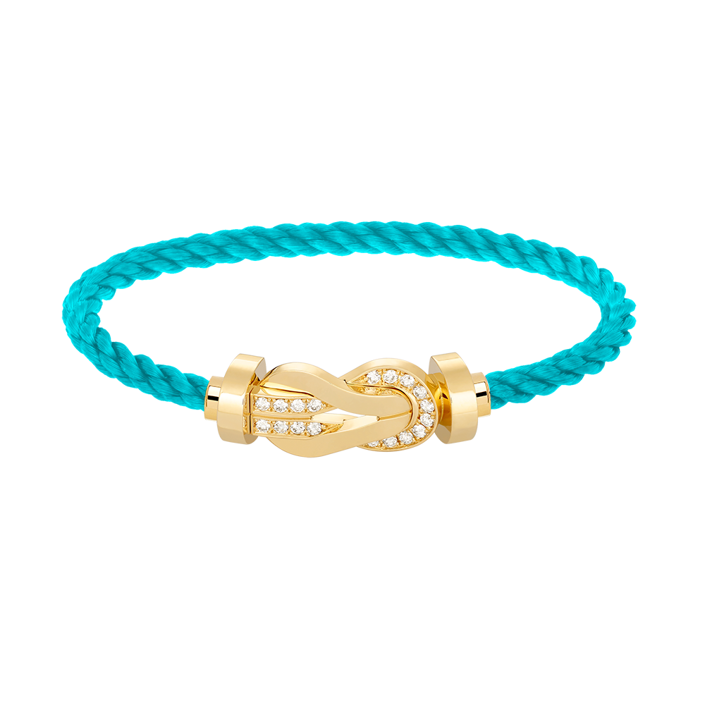 [Royal Jewelry]CHANCE LARGE 8 FIGURE BUCKLE HALF DIAMOND BRACELET GOLD