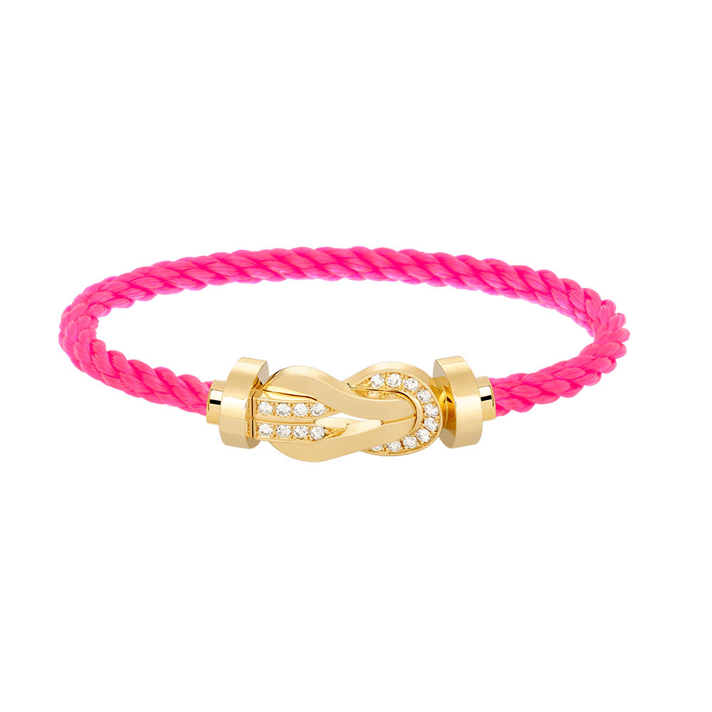 [Royal Jewelry]CHANCE LARGE 8 FIGURE BUCKLE HALF DIAMOND BRACELET GOLD