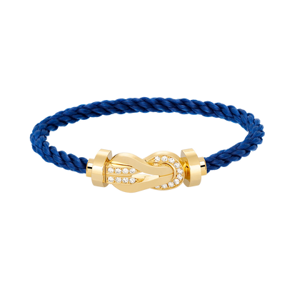 [Royal Jewelry]CHANCE LARGE 8 FIGURE BUCKLE HALF DIAMOND BRACELET GOLD