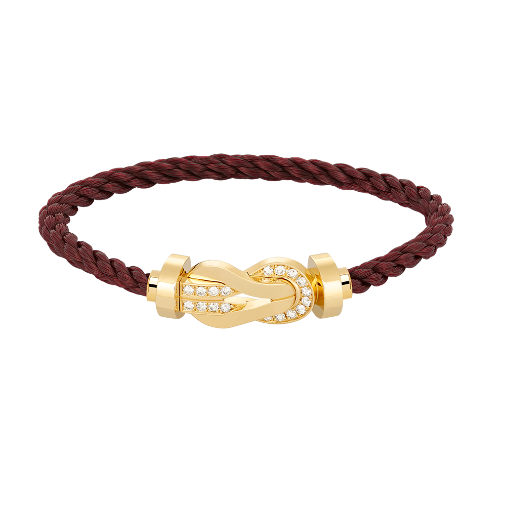 [Royal Jewelry]CHANCE LARGE 8 FIGURE BUCKLE HALF DIAMOND BRACELET GOLD
