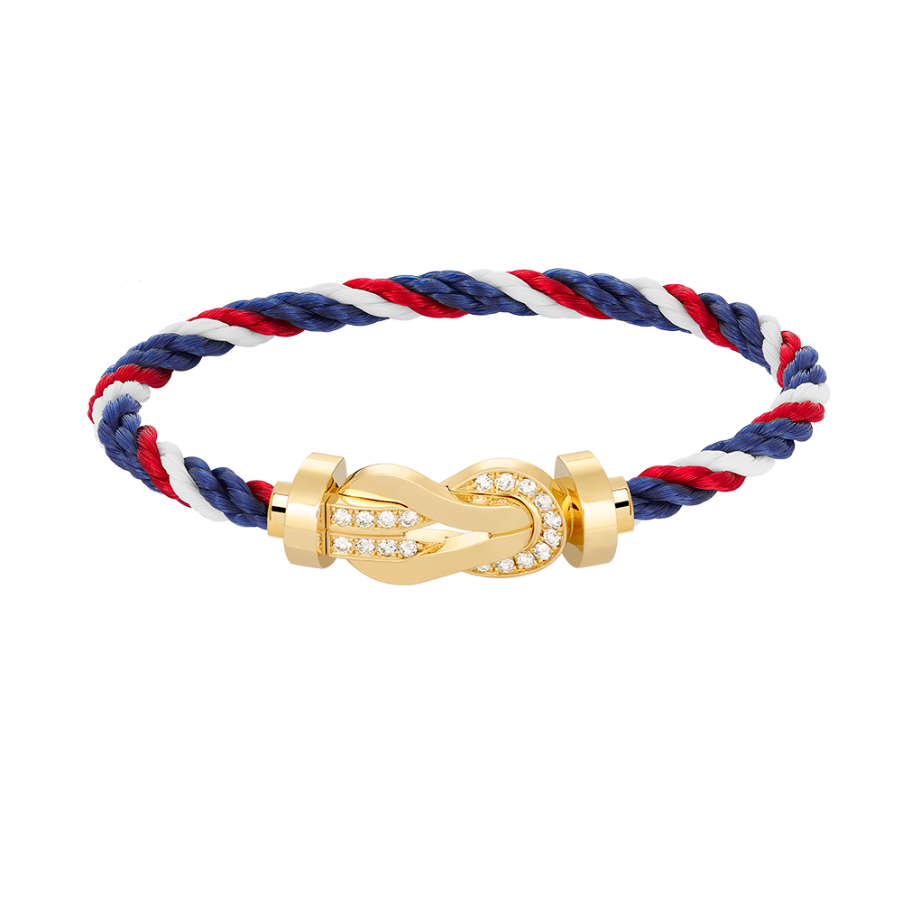 [Royal Jewelry]CHANCE LARGE 8 FIGURE BUCKLE HALF DIAMOND BRACELET GOLD