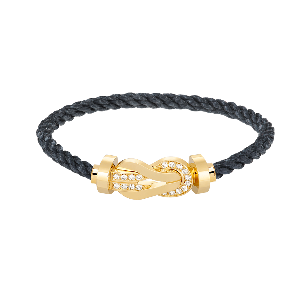 [Royal Jewelry]CHANCE LARGE 8 FIGURE BUCKLE HALF DIAMOND BRACELET GOLD