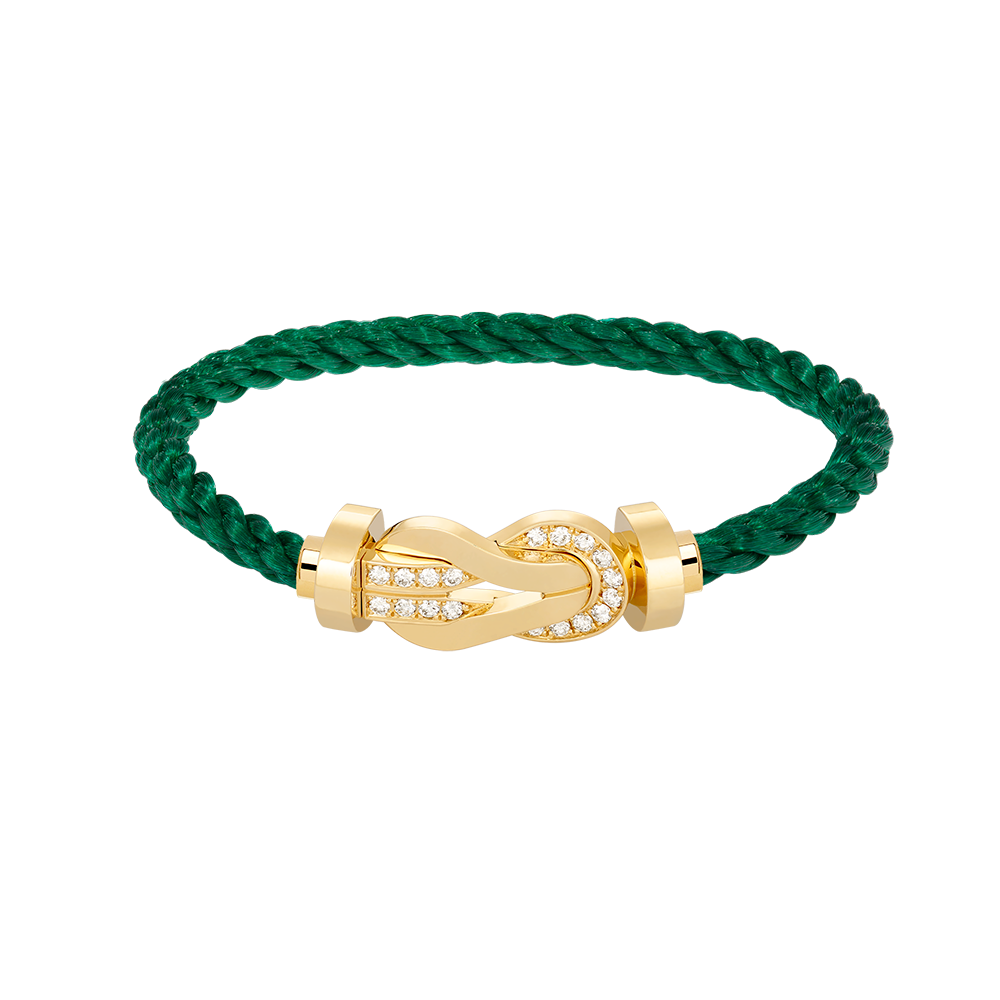 [Royal Jewelry]CHANCE LARGE 8 FIGURE BUCKLE HALF DIAMOND BRACELET GOLD