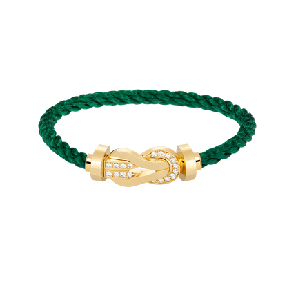 [Royal Jewelry]CHANCE LARGE 8 FIGURE BUCKLE HALF DIAMOND BRACELET GOLD