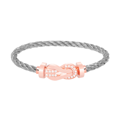 [Royal Jewelry]CHANCE LARGE 8 FIGURE BUCKLE HALF DIAMOND BRACELET ROSE GOLD