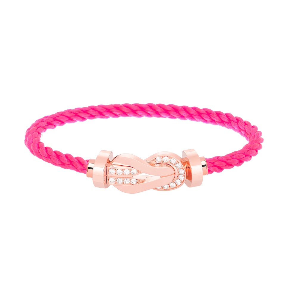 [Royal Jewelry]CHANCE LARGE 8 FIGURE BUCKLE HALF DIAMOND BRACELET ROSE GOLD