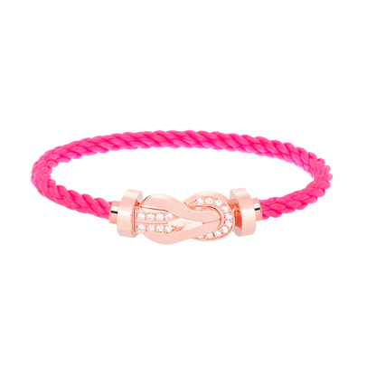 [Royal Jewelry]CHANCE LARGE 8 FIGURE BUCKLE HALF DIAMOND BRACELET ROSE GOLD