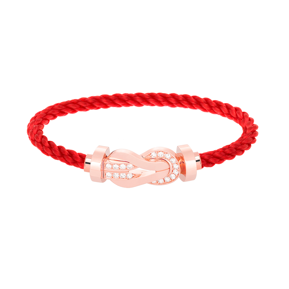 [Royal Jewelry]CHANCE LARGE 8 FIGURE BUCKLE HALF DIAMOND BRACELET ROSE GOLD