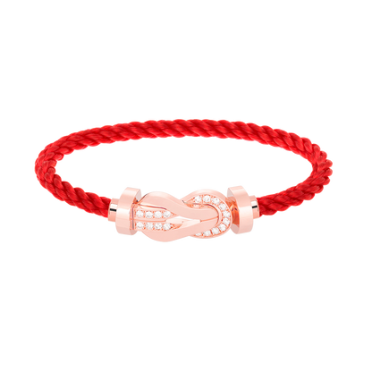 [Royal Jewelry]CHANCE LARGE 8 FIGURE BUCKLE HALF DIAMOND BRACELET ROSE GOLD
