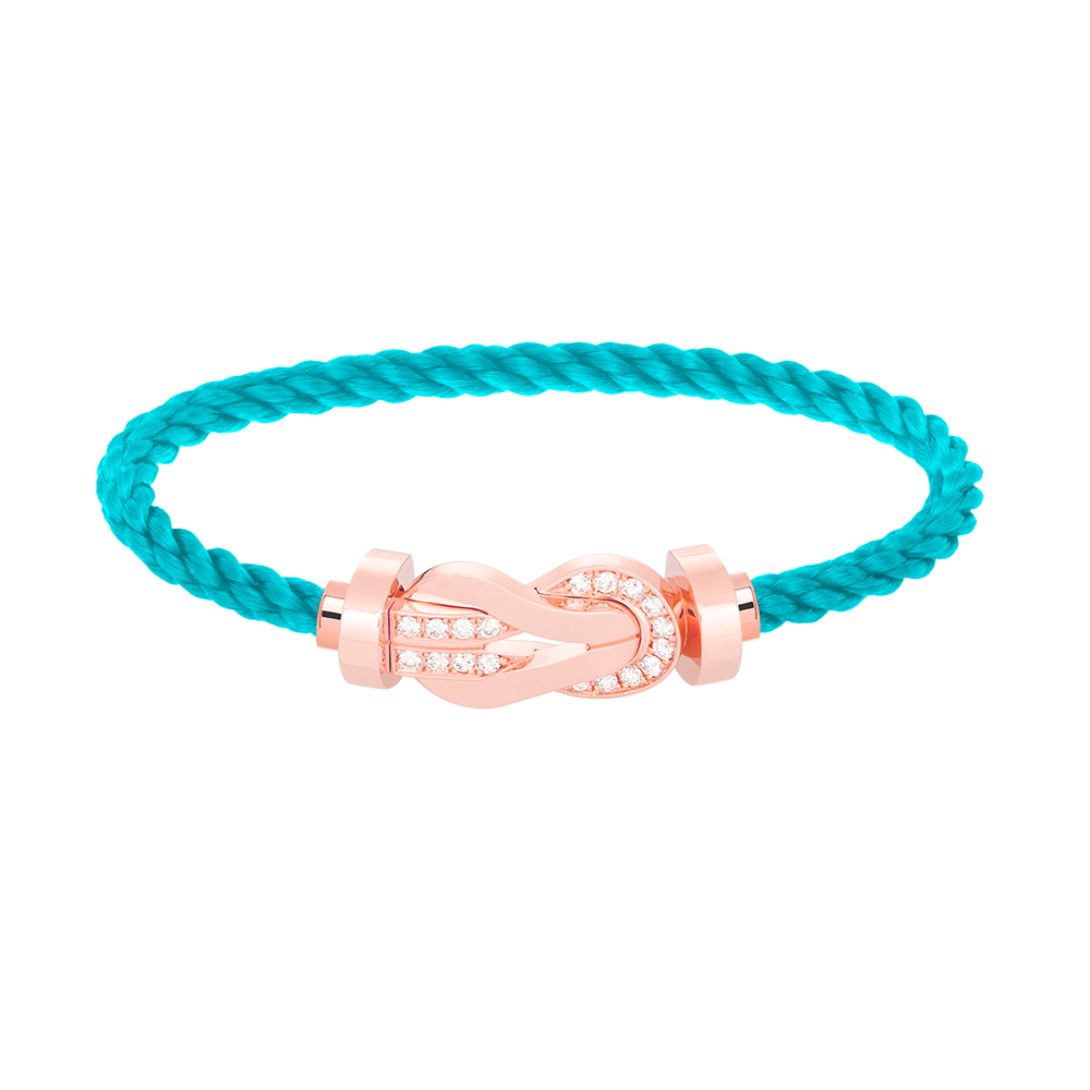 [Royal Jewelry]CHANCE LARGE 8 FIGURE BUCKLE HALF DIAMOND BRACELET ROSE GOLD