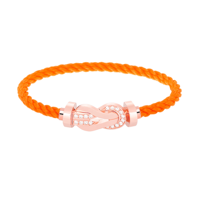 [Royal Jewelry]CHANCE LARGE 8 FIGURE BUCKLE HALF DIAMOND BRACELET ROSE GOLD