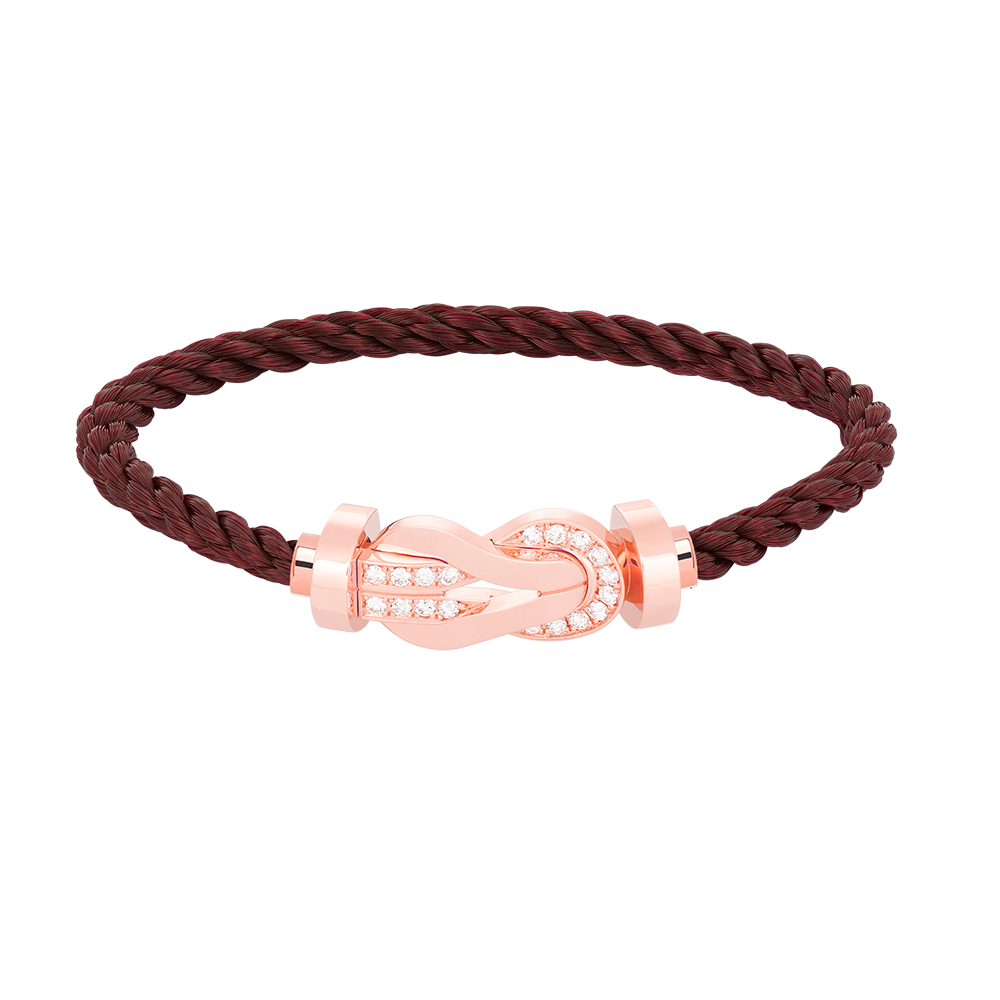 [Royal Jewelry]CHANCE LARGE 8 FIGURE BUCKLE HALF DIAMOND BRACELET ROSE GOLD