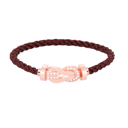 [Royal Jewelry]CHANCE LARGE 8 FIGURE BUCKLE HALF DIAMOND BRACELET ROSE GOLD