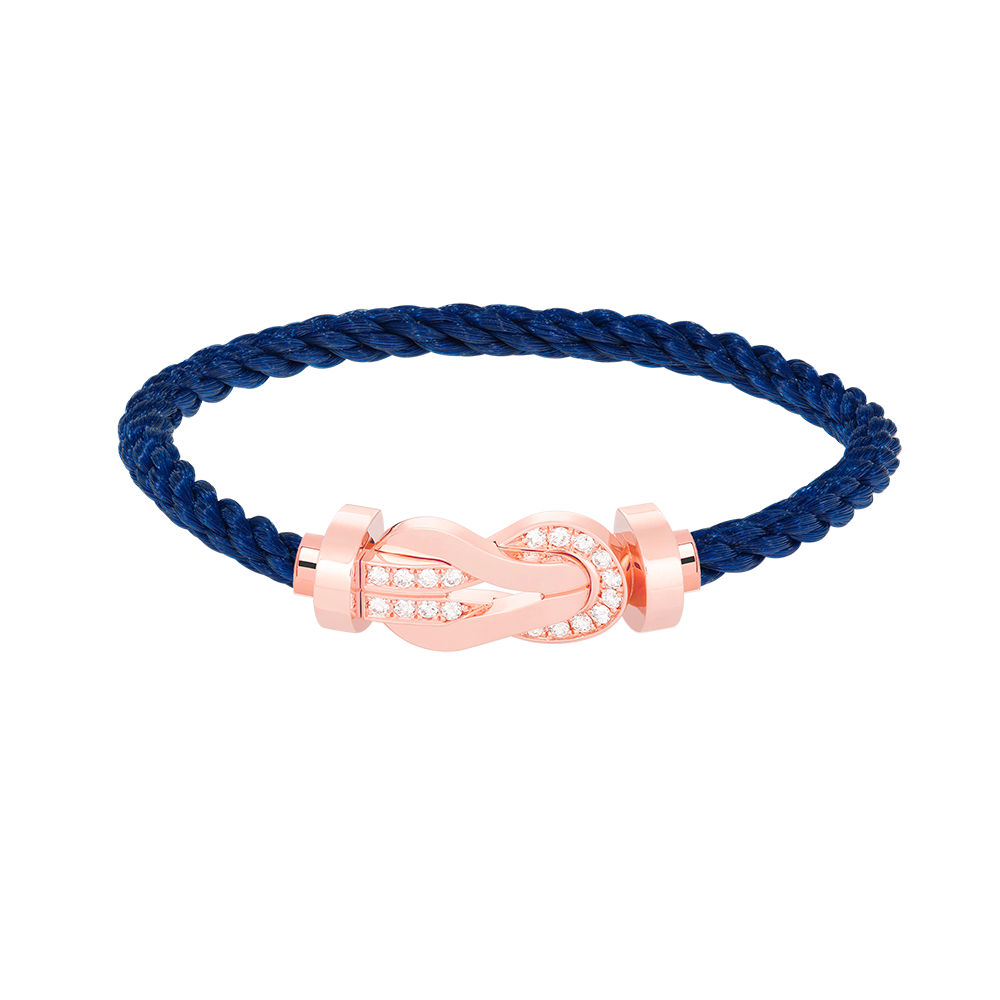 [Royal Jewelry]CHANCE LARGE 8 FIGURE BUCKLE HALF DIAMOND BRACELET ROSE GOLD