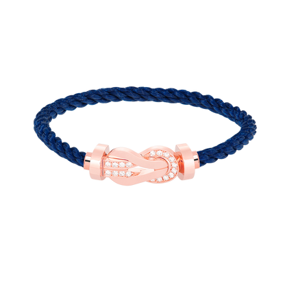 [Royal Jewelry]CHANCE LARGE 8 FIGURE BUCKLE HALF DIAMOND BRACELET ROSE GOLD