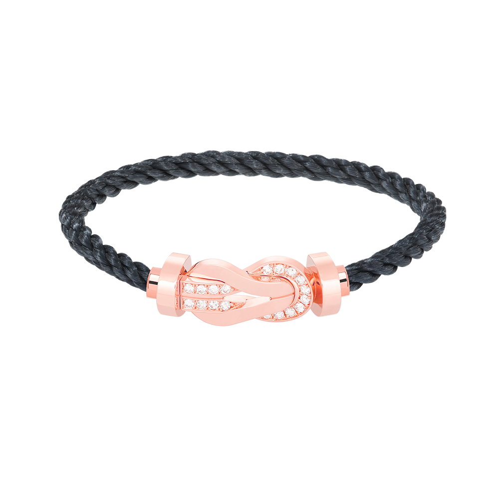 [Royal Jewelry]CHANCE LARGE 8 FIGURE BUCKLE HALF DIAMOND BRACELET ROSE GOLD