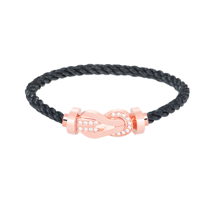 [Royal Jewelry]CHANCE LARGE 8 FIGURE BUCKLE HALF DIAMOND BRACELET ROSE GOLD