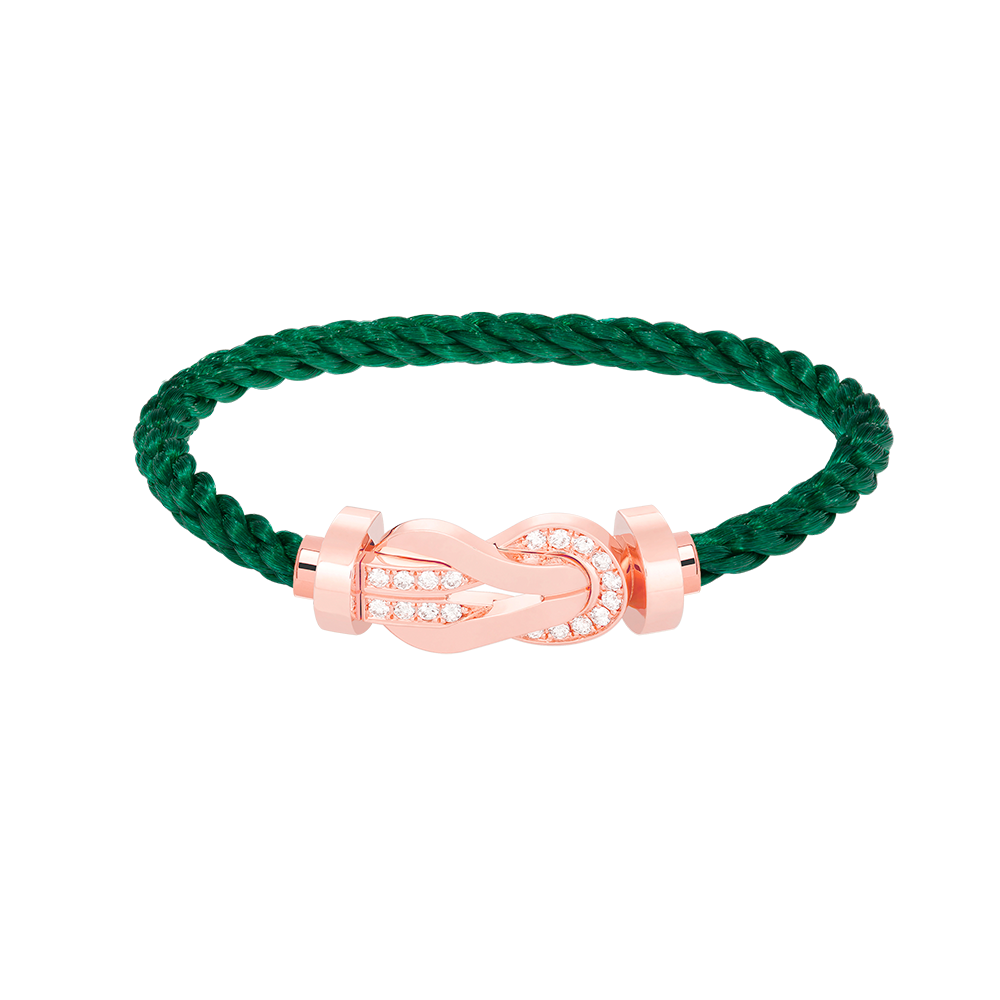 [Royal Jewelry]CHANCE LARGE 8 FIGURE BUCKLE HALF DIAMOND BRACELET ROSE GOLD