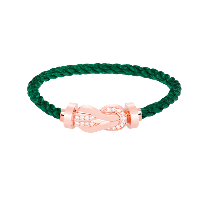 [Royal Jewelry]CHANCE LARGE 8 FIGURE BUCKLE HALF DIAMOND BRACELET ROSE GOLD