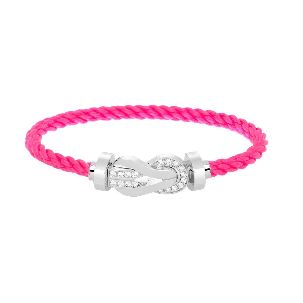 [Royal Jewelry]CHANCE LARGE 8 FIGURE BUCKLE HALF DIAMOND BRACELET SILVER