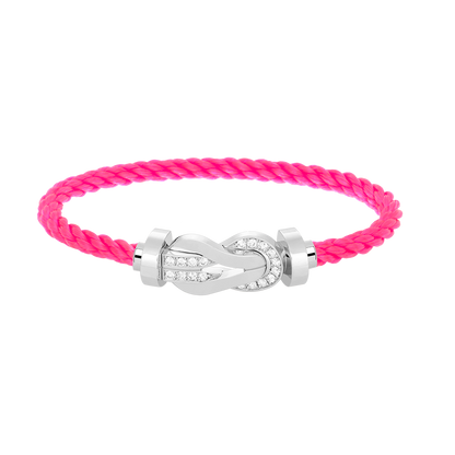 [Royal Jewelry]CHANCE LARGE 8 FIGURE BUCKLE HALF DIAMOND BRACELET SILVER