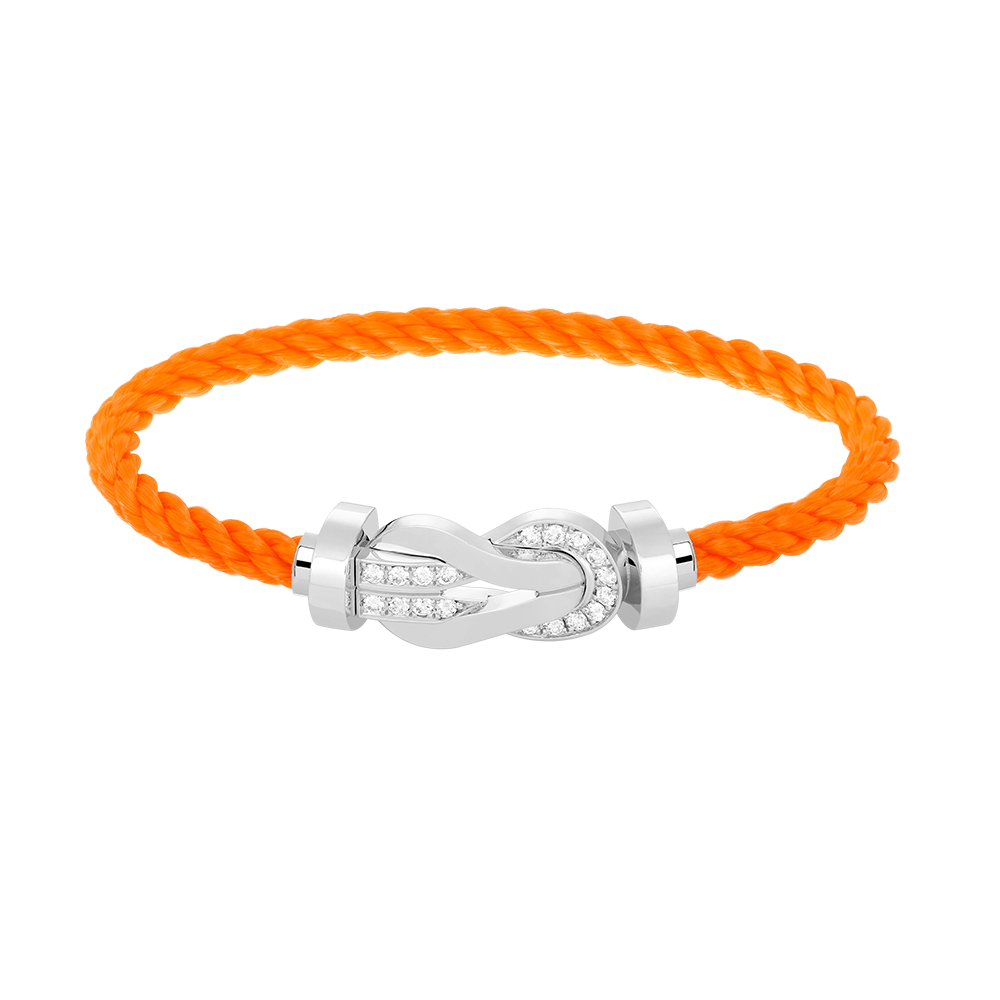 [Royal Jewelry]CHANCE LARGE 8 FIGURE BUCKLE HALF DIAMOND BRACELET SILVER