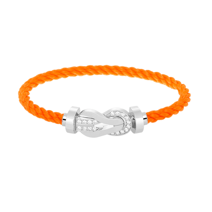 [Royal Jewelry]CHANCE LARGE 8 FIGURE BUCKLE HALF DIAMOND BRACELET SILVER