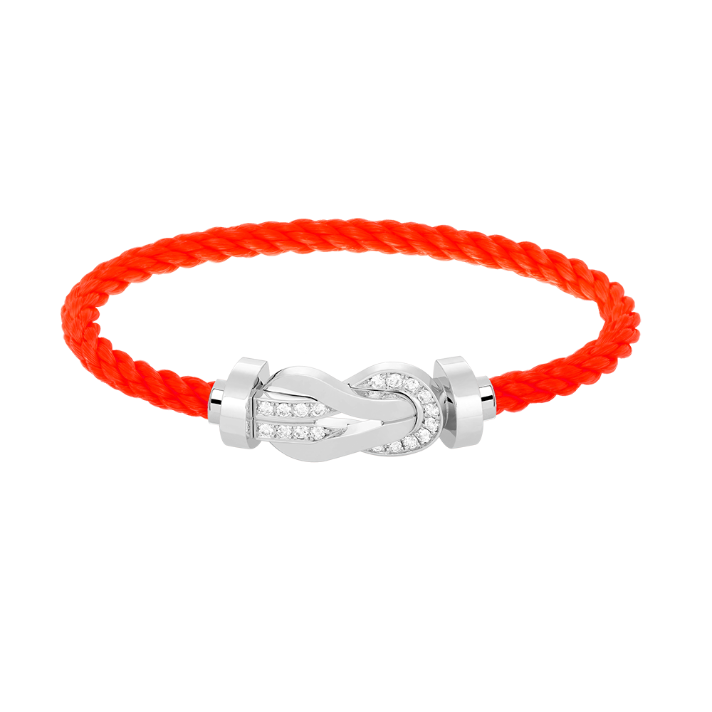 [Royal Jewelry]CHANCE LARGE 8 FIGURE BUCKLE HALF DIAMOND BRACELET SILVER