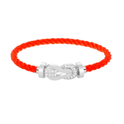 [Royal Jewelry]CHANCE LARGE 8 FIGURE BUCKLE HALF DIAMOND BRACELET SILVER