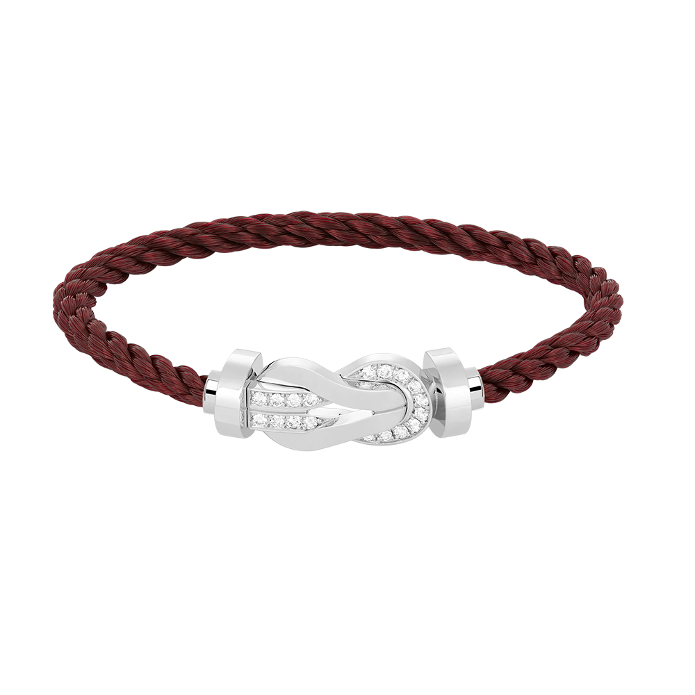 [Royal Jewelry]CHANCE LARGE 8 FIGURE BUCKLE HALF DIAMOND BRACELET SILVER
