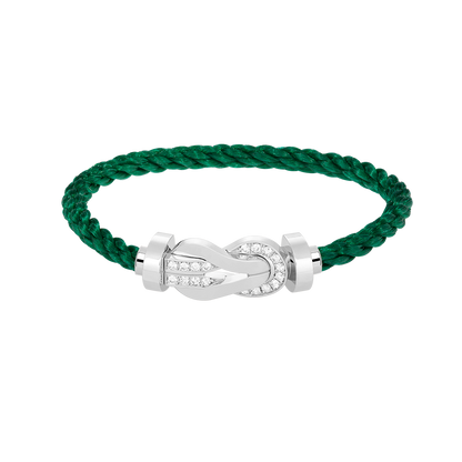 [Royal Jewelry]CHANCE LARGE 8 FIGURE BUCKLE HALF DIAMOND BRACELET SILVER