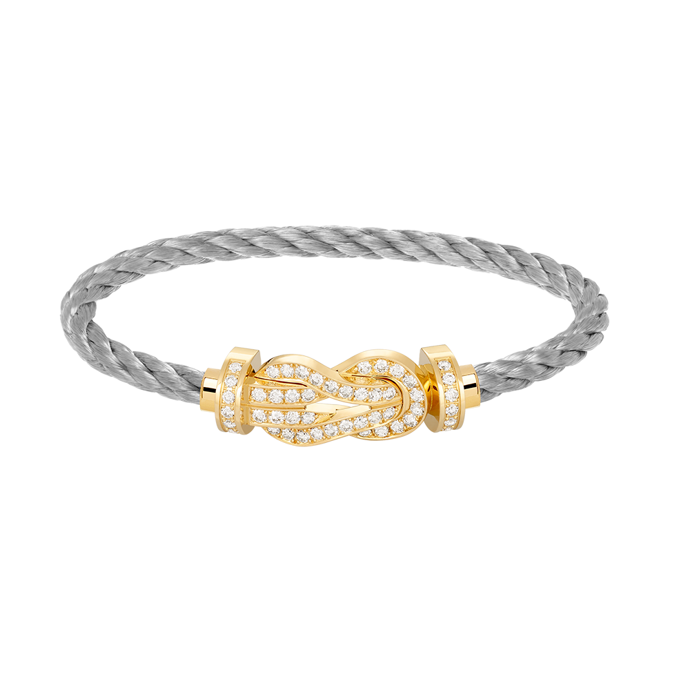 [Royal Jewelry]CHANCE LARGE 8 FIGURE BUCKLE FULLDIAMOND BRACELET GOLD