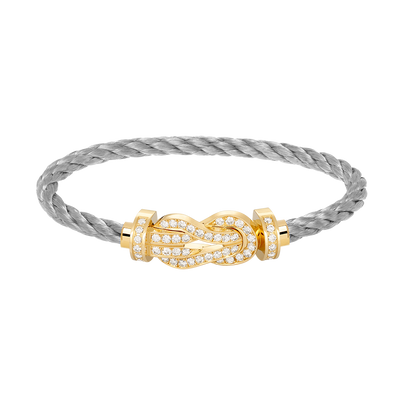 [Royal Jewelry]CHANCE LARGE 8 FIGURE BUCKLE FULLDIAMOND BRACELET GOLD