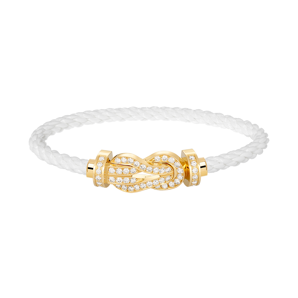 [Royal Jewelry]CHANCE LARGE 8 FIGURE BUCKLE FULLDIAMOND BRACELET GOLD