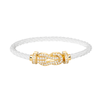 [Royal Jewelry]CHANCE LARGE 8 FIGURE BUCKLE FULLDIAMOND BRACELET GOLD
