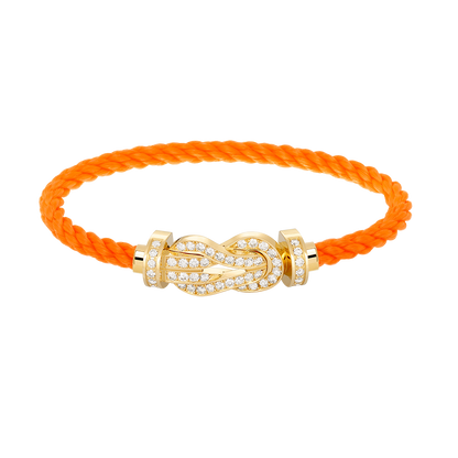 [Royal Jewelry]CHANCE LARGE 8 FIGURE BUCKLE FULLDIAMOND BRACELET GOLD
