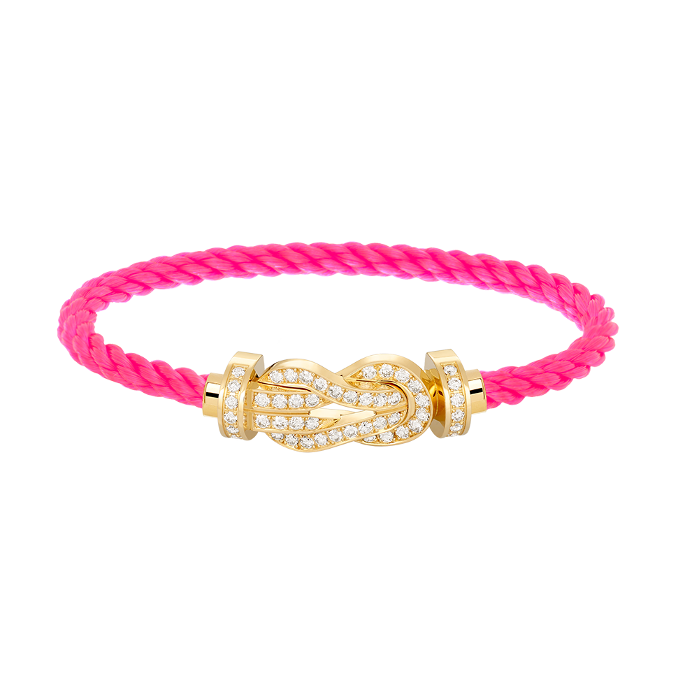 [Royal Jewelry]CHANCE LARGE 8 FIGURE BUCKLE FULLDIAMOND BRACELET GOLD