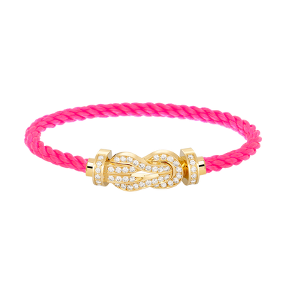 [Royal Jewelry]CHANCE LARGE 8 FIGURE BUCKLE FULLDIAMOND BRACELET GOLD
