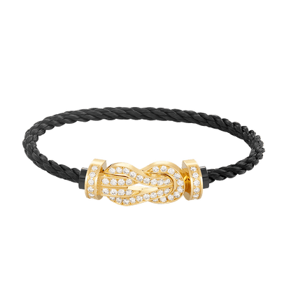 [Royal Jewelry]CHANCE LARGE 8 FIGURE BUCKLE FULLDIAMOND BRACELET GOLD