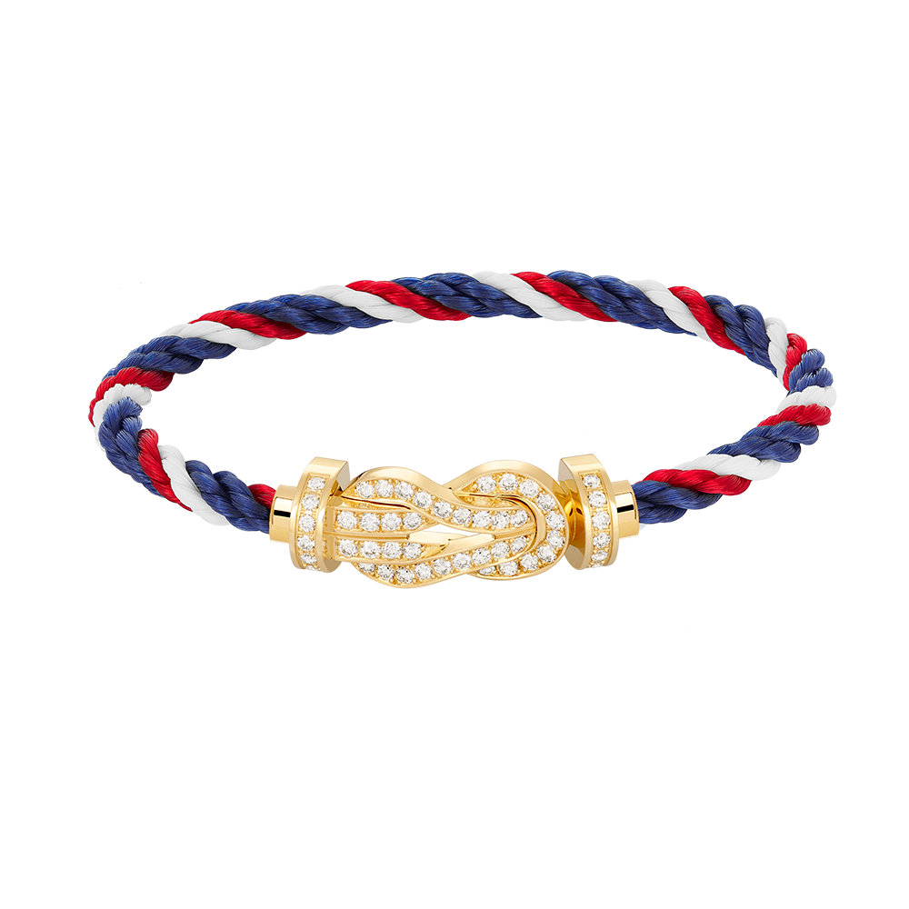 [Royal Jewelry]CHANCE LARGE 8 FIGURE BUCKLE FULLDIAMOND BRACELET GOLD