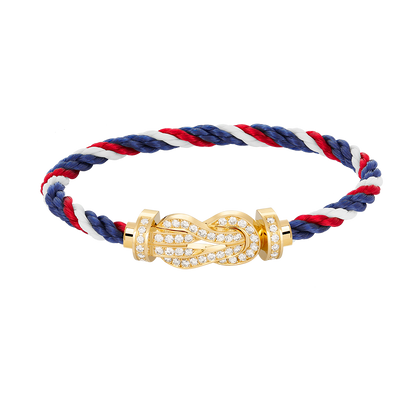 [Royal Jewelry]CHANCE LARGE 8 FIGURE BUCKLE FULLDIAMOND BRACELET GOLD