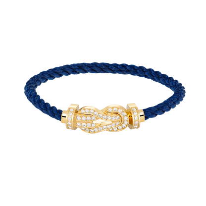 [Royal Jewelry]CHANCE LARGE 8 FIGURE BUCKLE FULLDIAMOND BRACELET GOLD