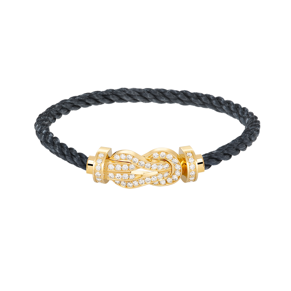[Royal Jewelry]CHANCE LARGE 8 FIGURE BUCKLE FULLDIAMOND BRACELET GOLD